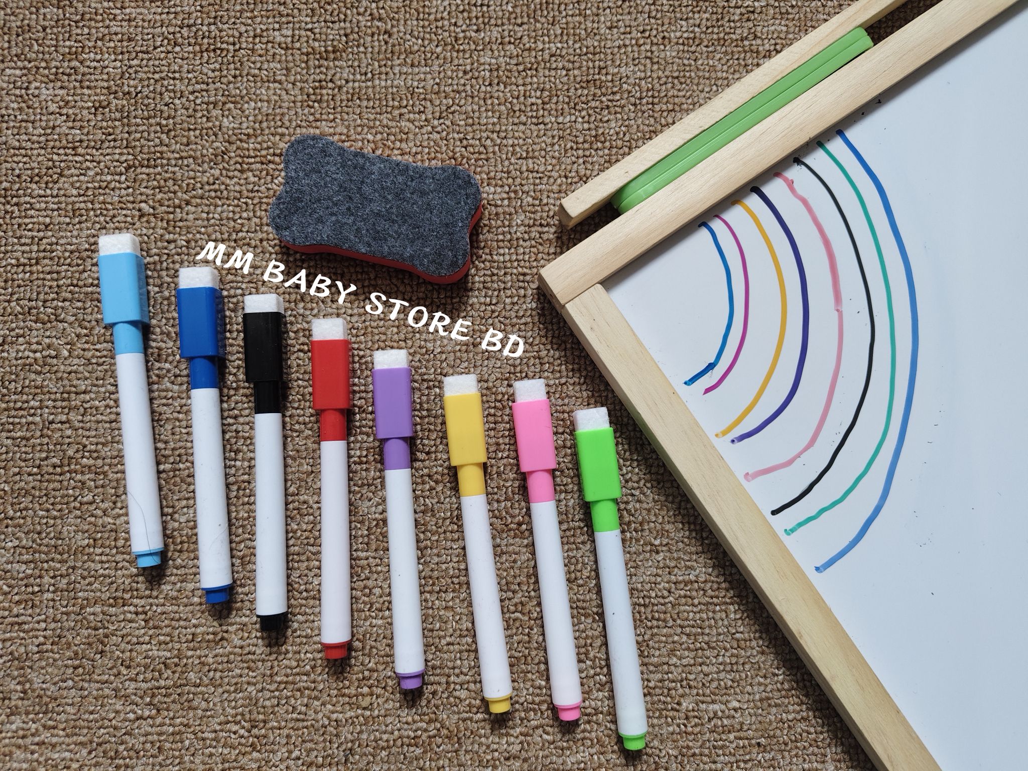 8 Pcs Colorful Whiteboard Marker & Eraser Set
