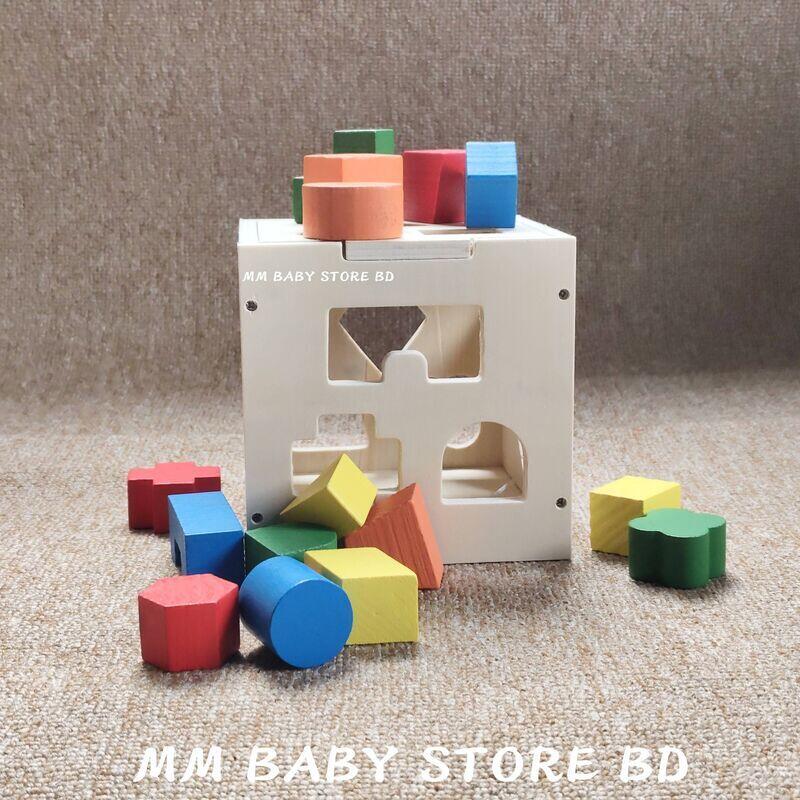 Wooden Geometric Shape Sorter Cube