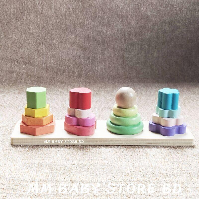 Wooden Multi-Shape Stacking Rings Set