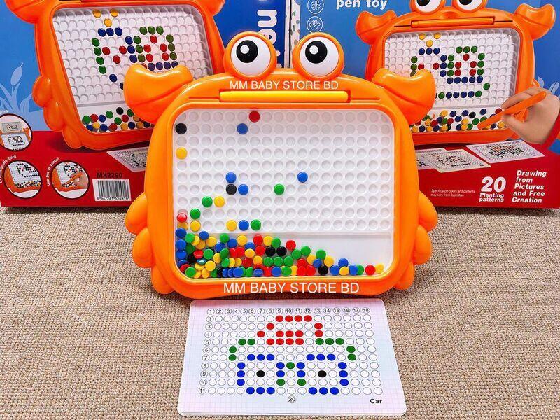 Crab Magnetic Mosaic Peg Board Toy