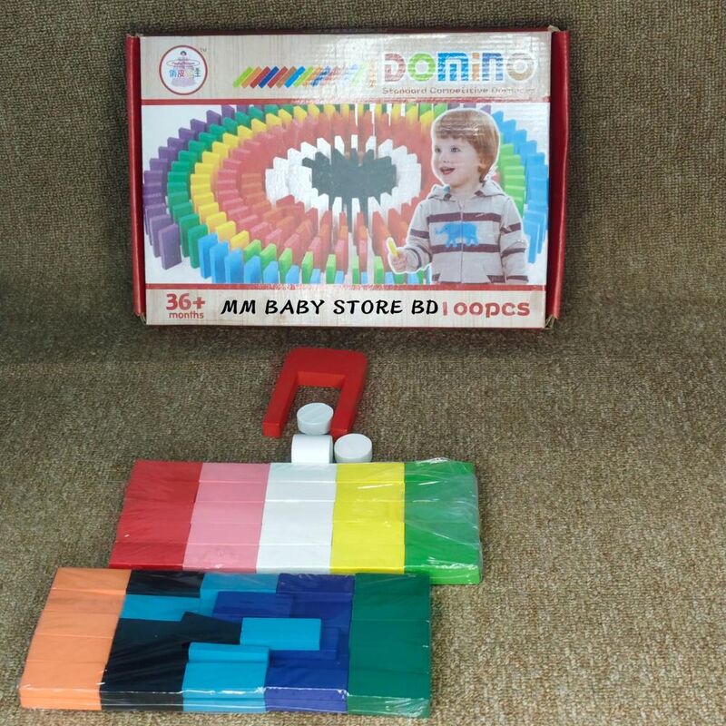 Wooden Domino Blocks Set (100 Pcs)