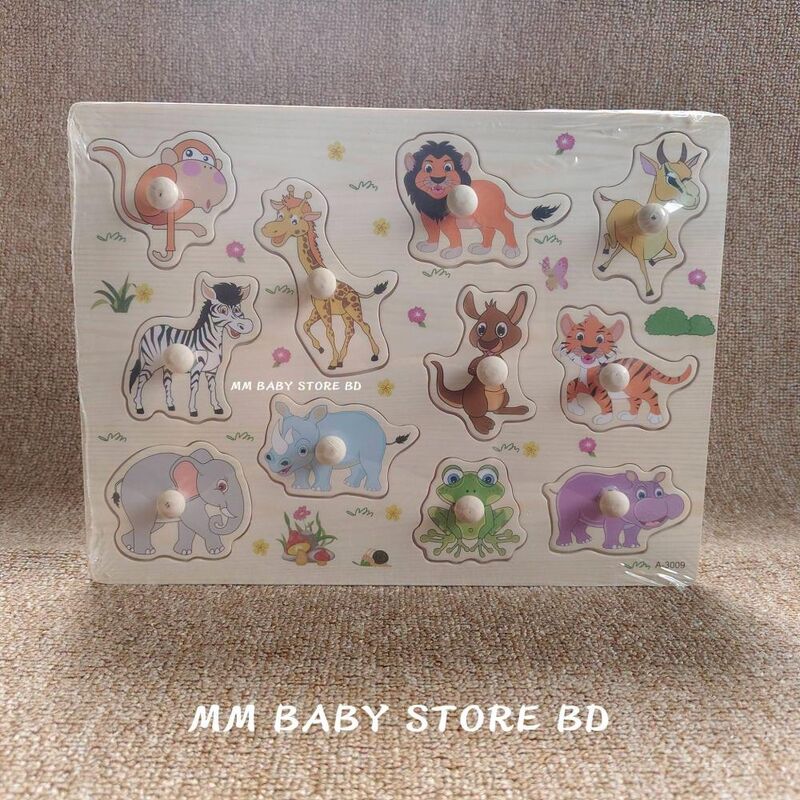 Wooden Knob Puzzle: Animal Kingdom