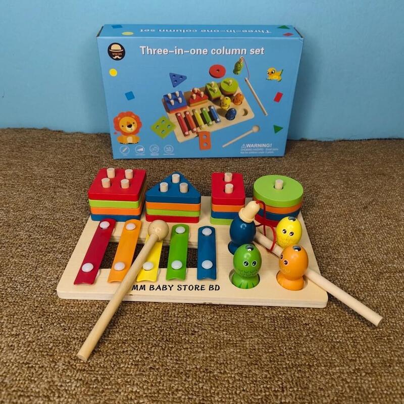 Three-in-One Wooden Column Set